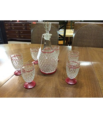 Vintage Anchor Hocking Hobnail Drinks Set